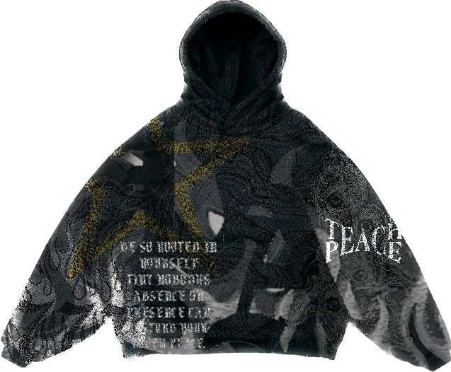 "Teach Peace" tapestry hoodie